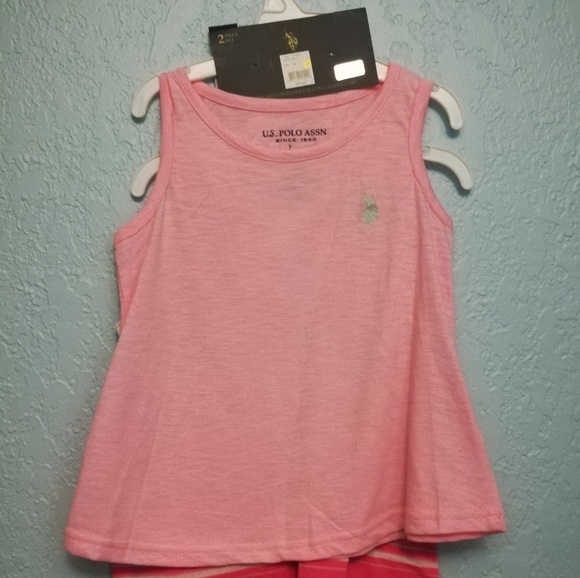 NWT U.S. Polo Assn 2pc girls set sz 5/6 tanks - Picture 2 of 3